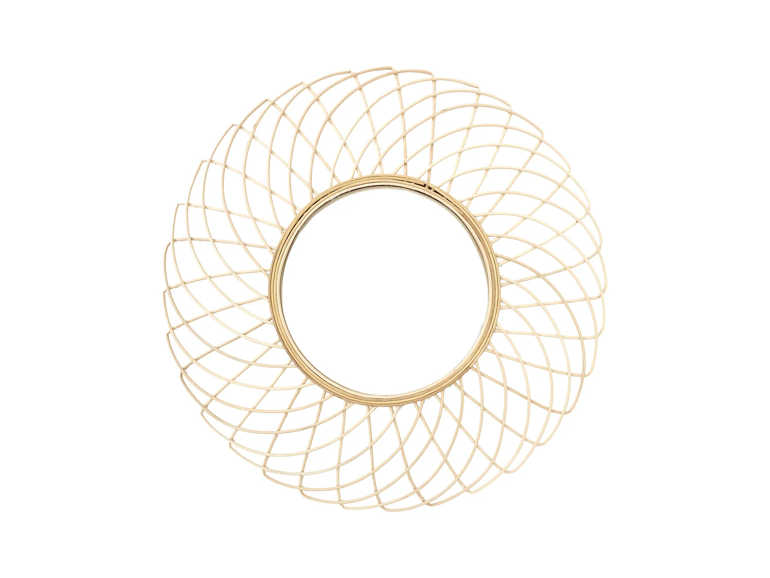 Miroir Rotin Rosace 90cm Beige