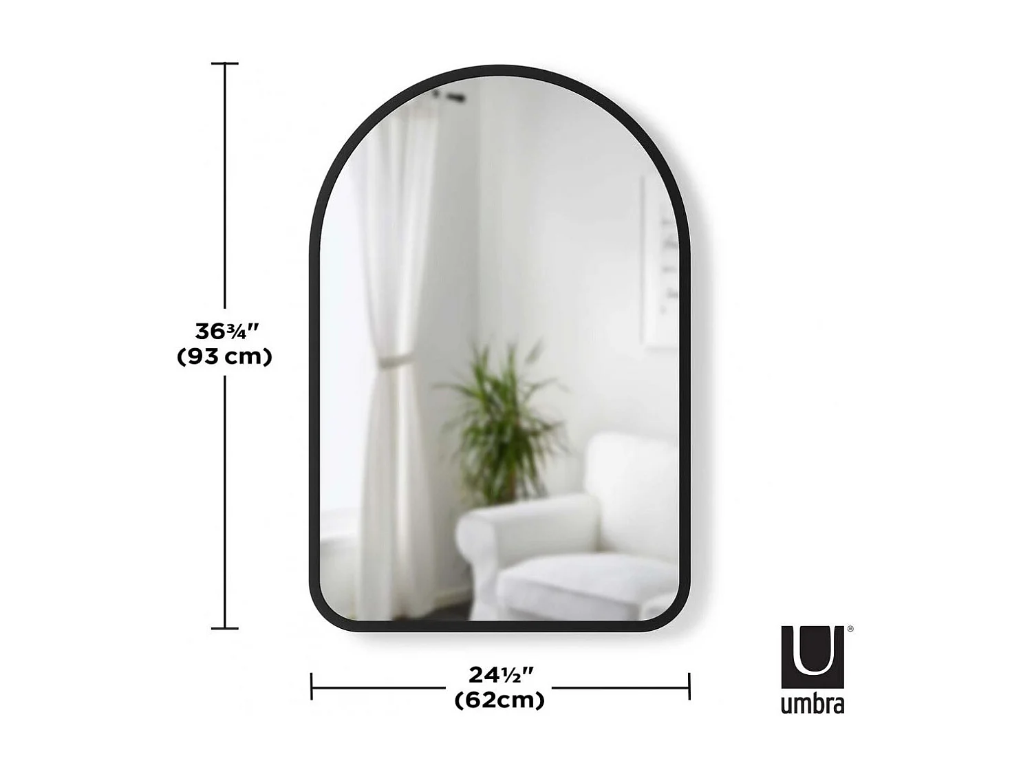 Specchio da parete curvo 86 x 91 cm Hub