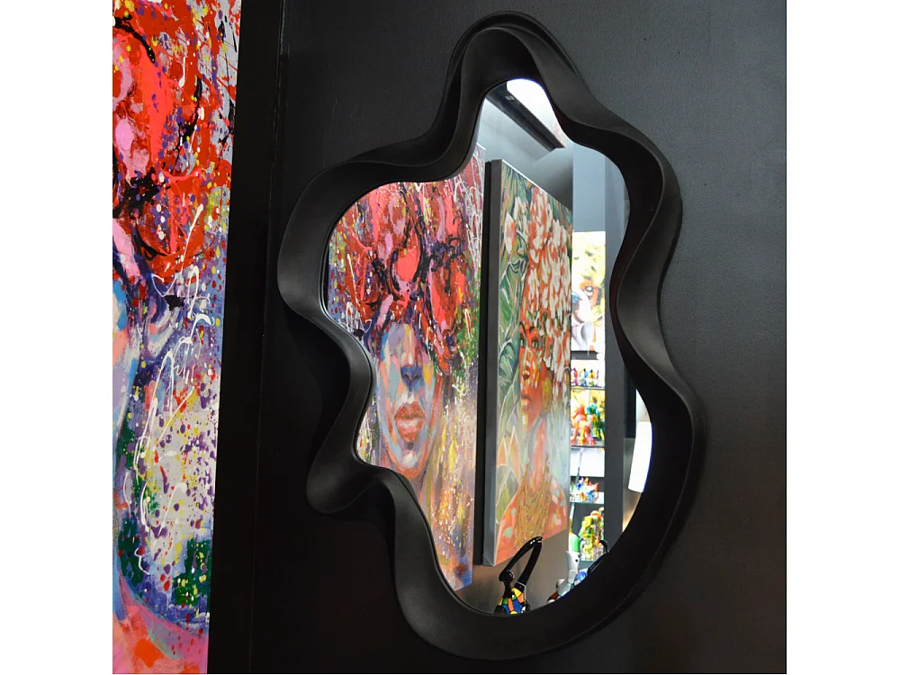Miroir vague en polyéthylène Optik Noir