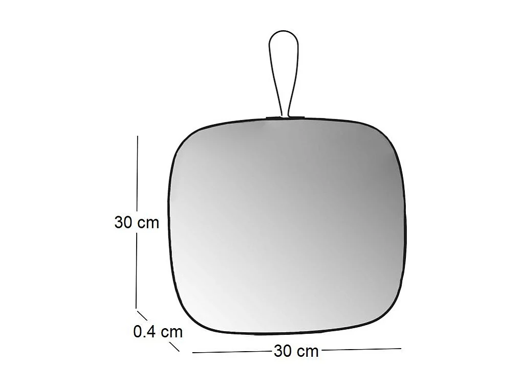 Miroir en verre et métal noir James 30 x 30 cm