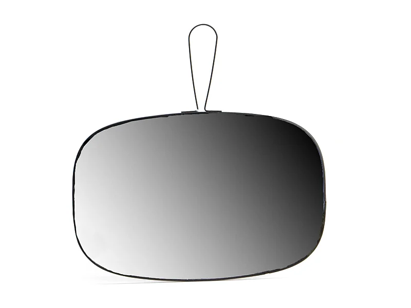 Miroir en verre et métal noir James 20 x 30 cm