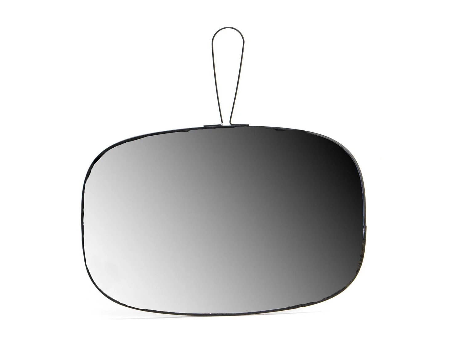 Miroir en verre et métal noir James 20 x 30 cm