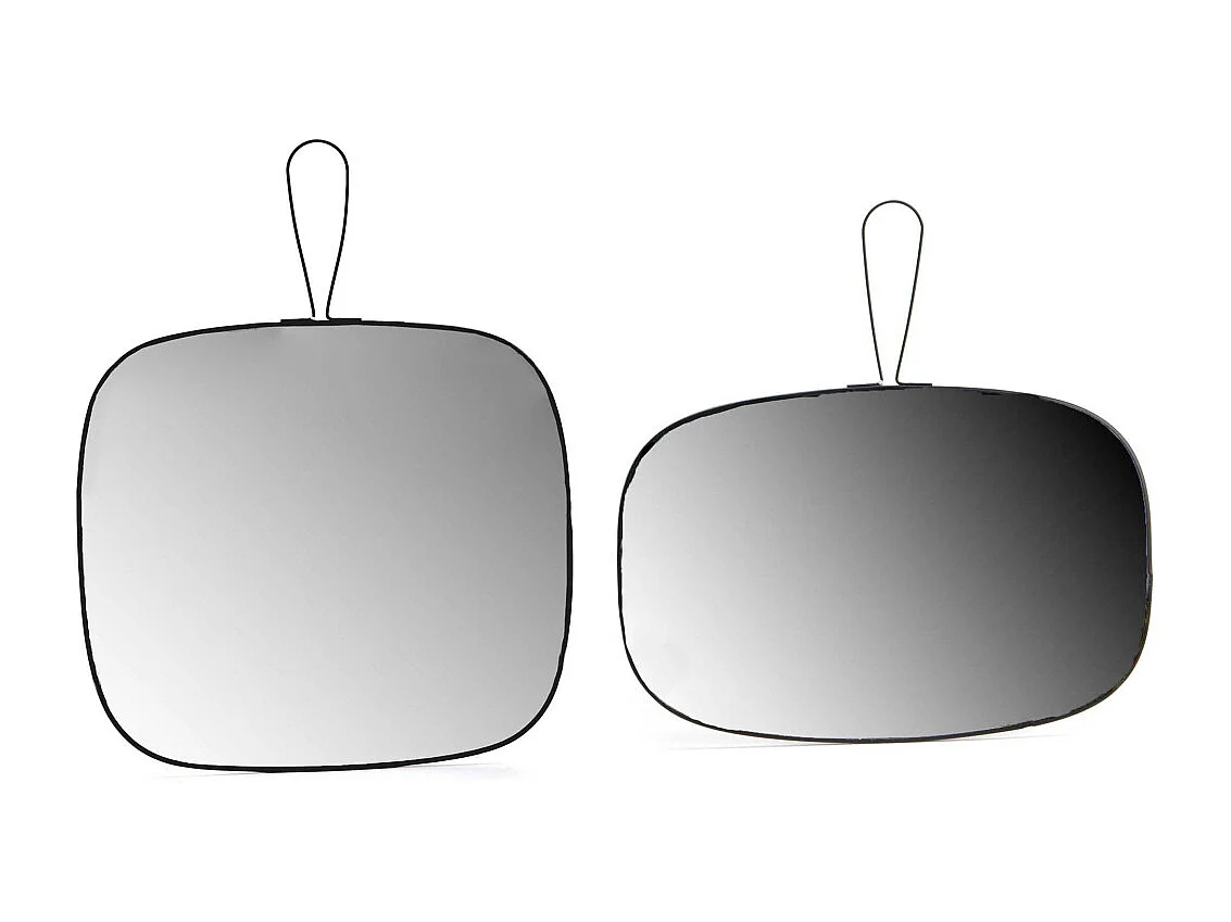 Miroir en verre et métal noir James 20 x 30 cm