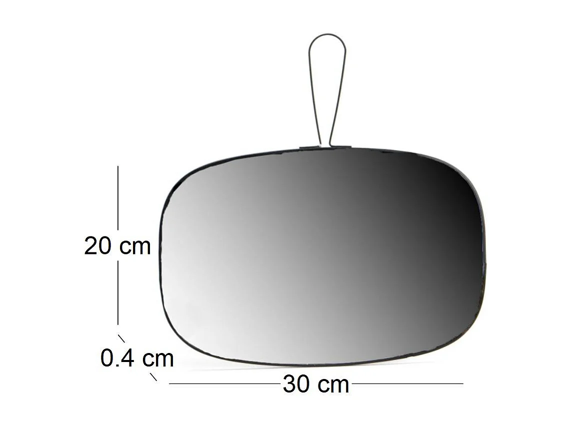 Miroir en verre et métal noir James 20 x 30 cm