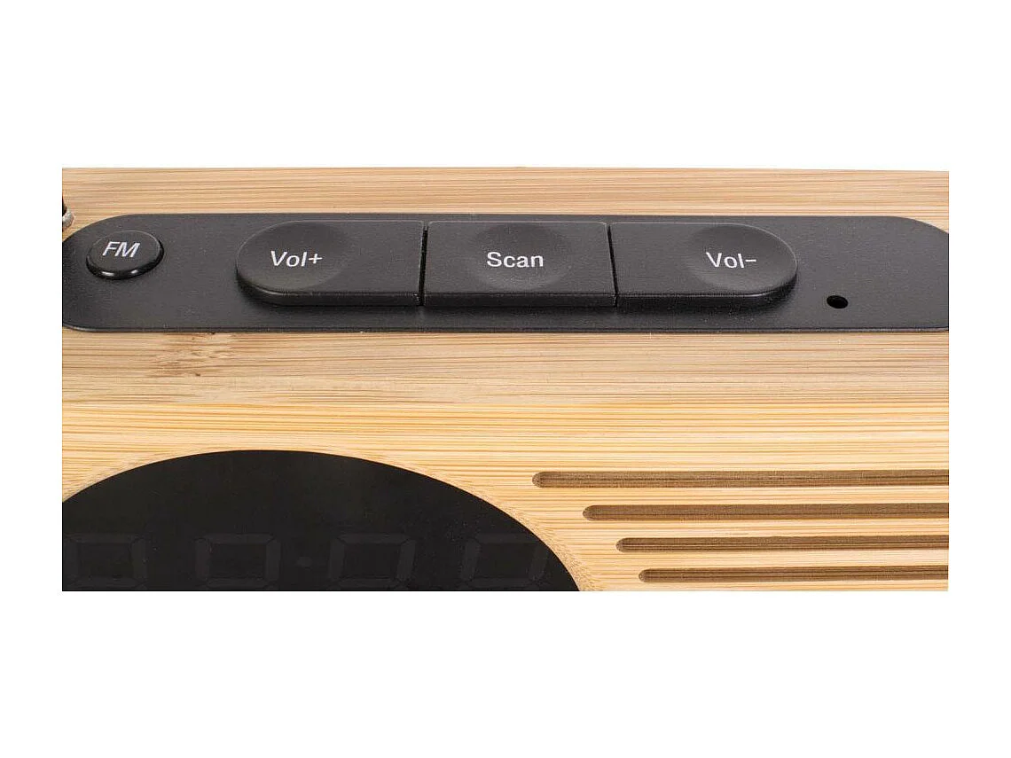 Radio réveil en bambou Retro