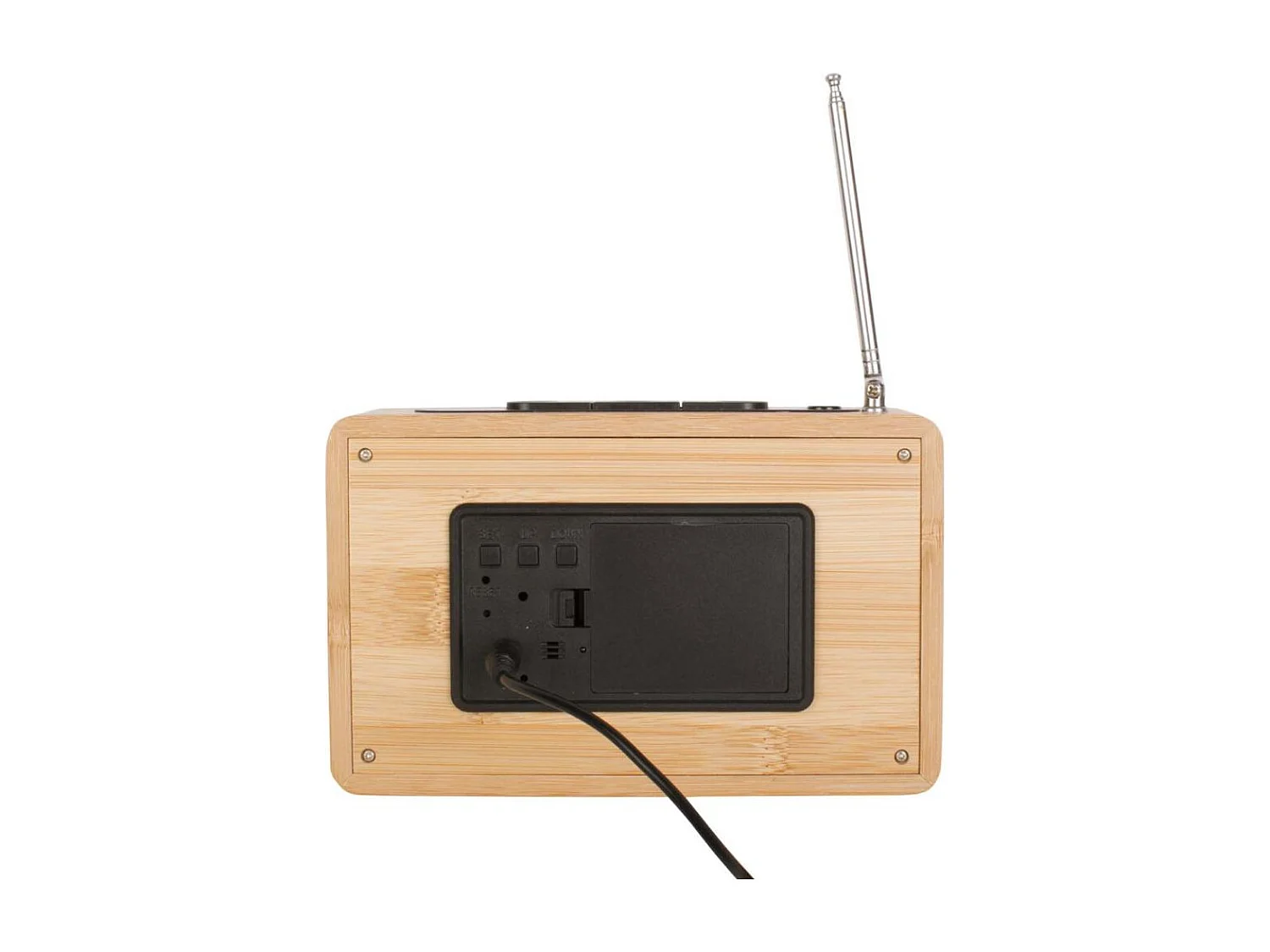 Radio Reloj de Bambú Retro