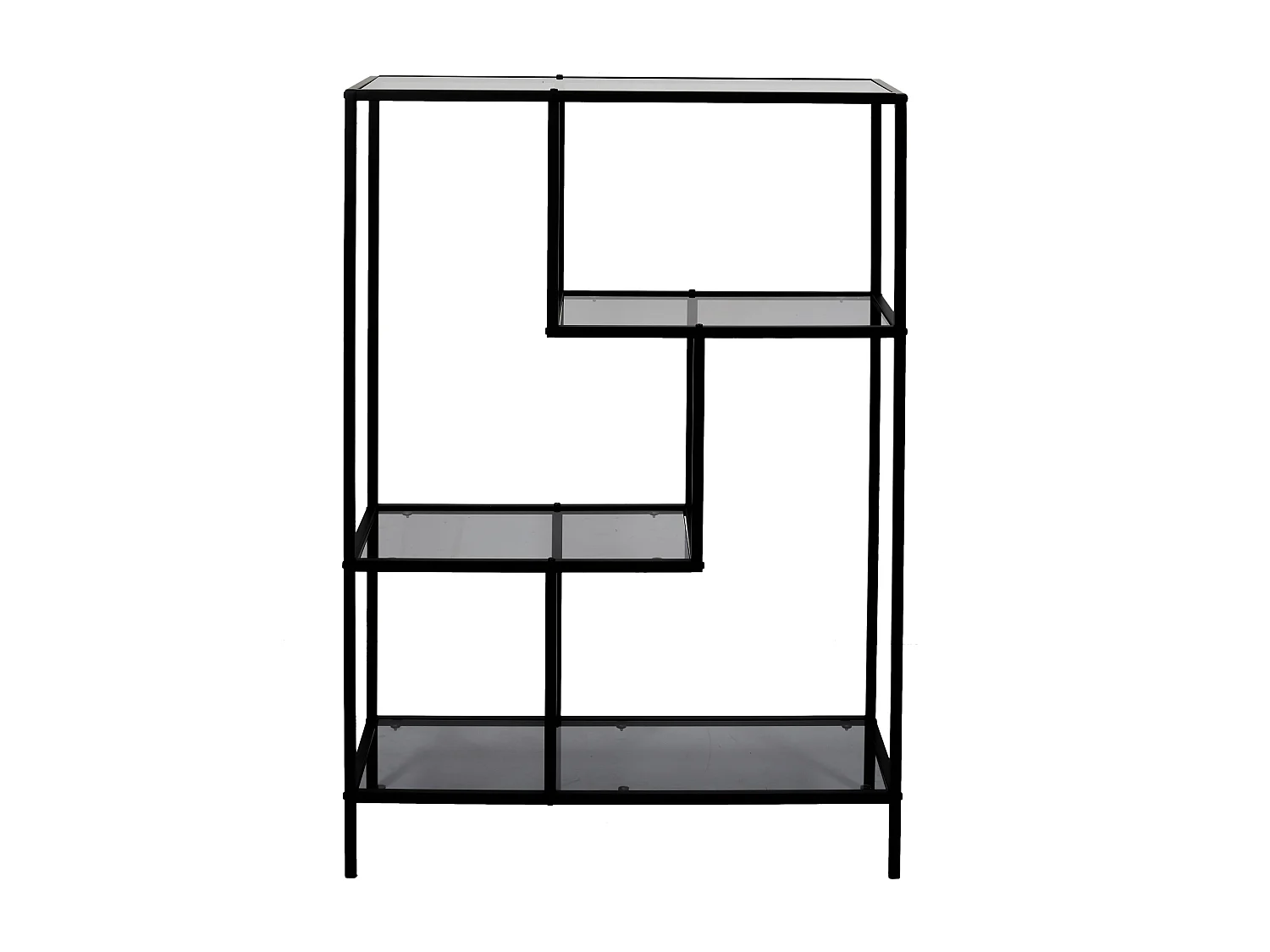 Etagere Edison Verre 80x30x113cm Noir