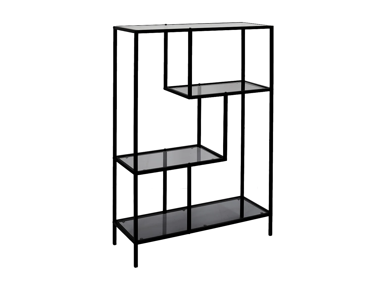 Etagere Edison Verre 80x30x113cm Noir