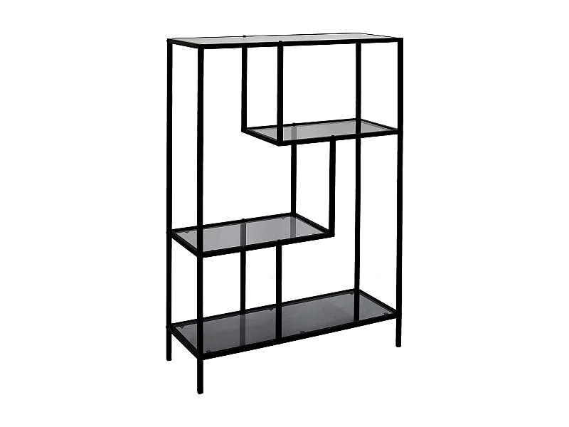 Etagere Edison Verre 80x30x113cm Noir