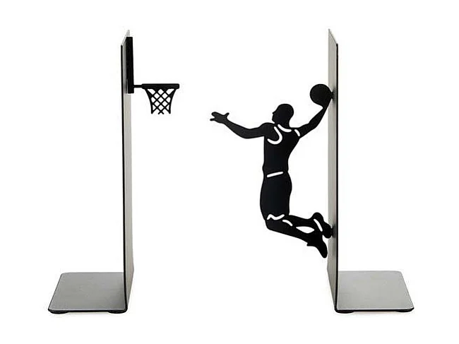 Serre-livres en métal noir Sport Basketteur