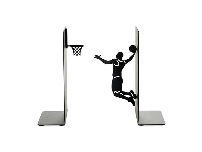 Serre-livres en métal noir Sport Basketteur
