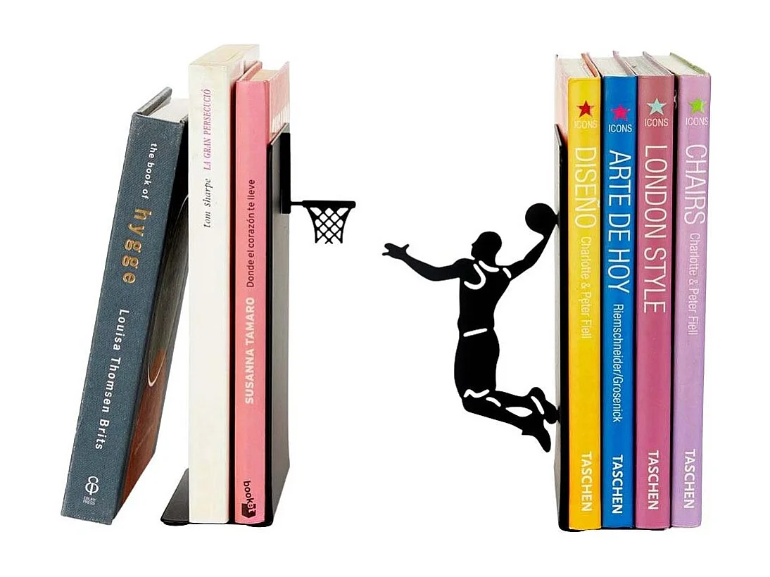 Fermalibri in metallo nero Sport Basketteur