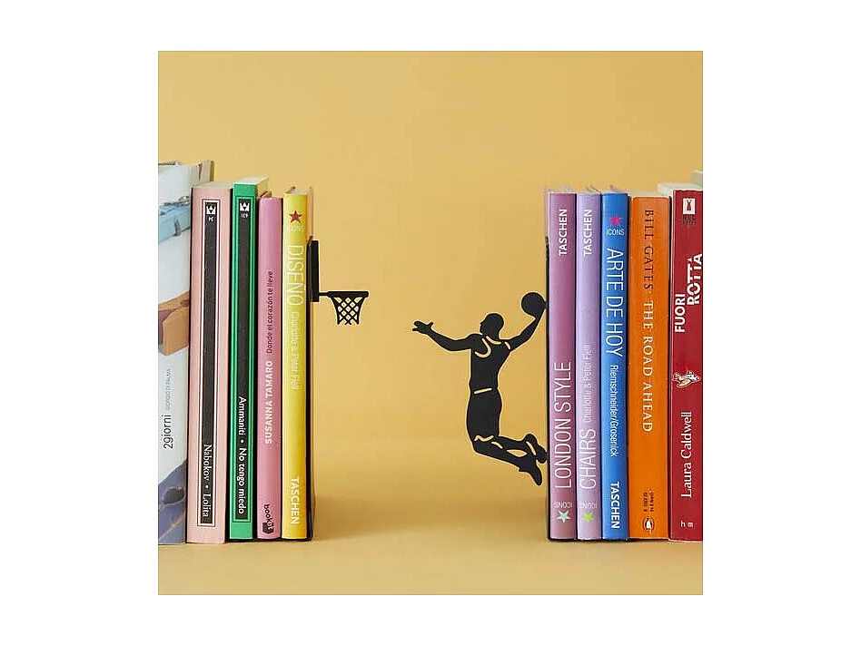 Fermalibri in metallo nero Sport Basketteur