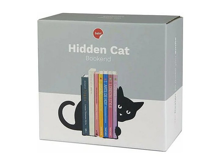 Fermalibro in metallo nero Animali Gatto