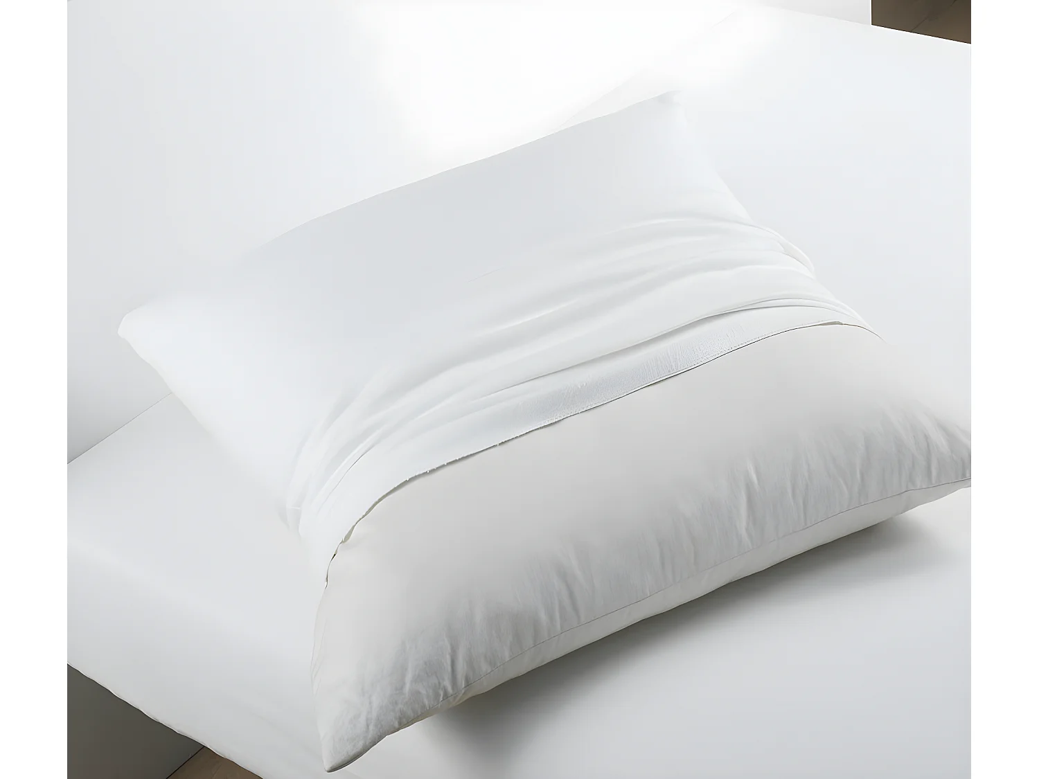 Lot de 2 protèges-oreillers Blanc 100% Coton