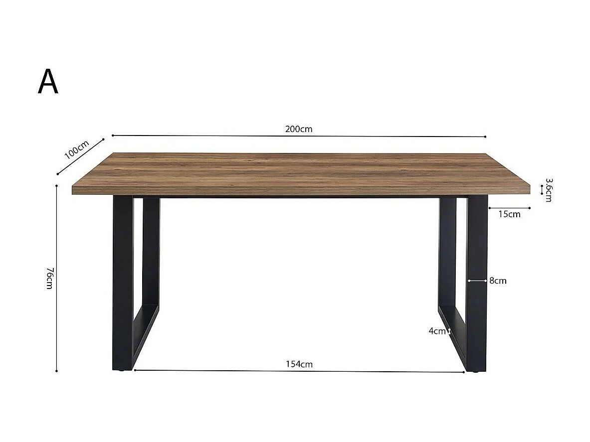 Table à manger EDWAR longueur 200cm en décor bois exotique mango, idéal pour une salle à manger conviviale