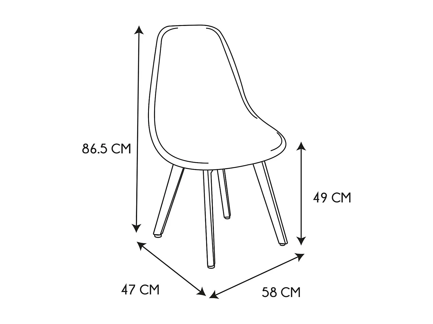 Chaise en bois de hêtre et polypropylène Patchwork (Lot de 2)