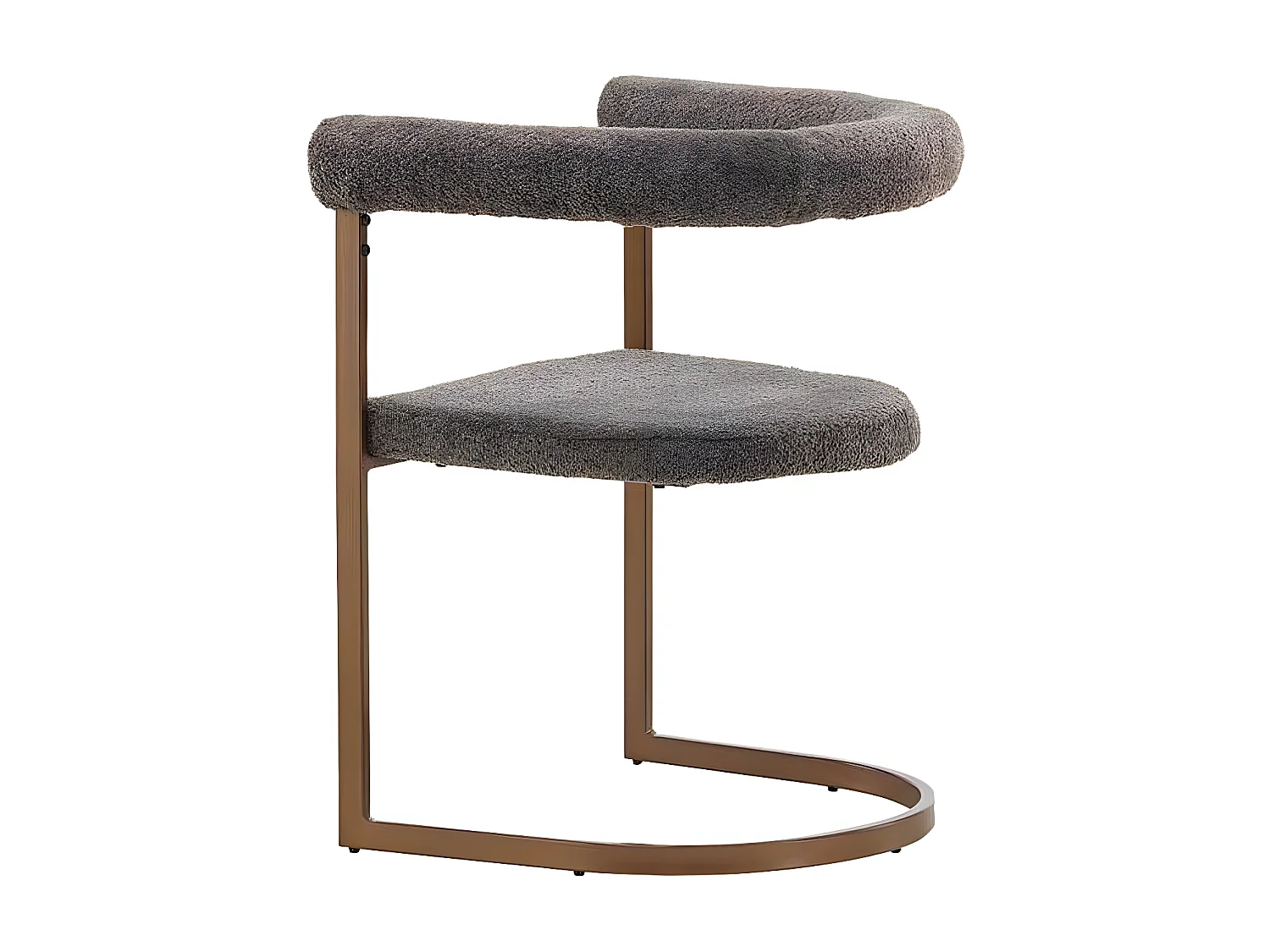 Chaise en tissu bouclette et acier marron Morning (Lot de 2)