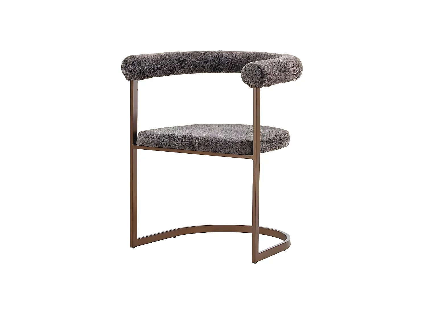 Chaise en tissu bouclette et acier marron Morning (Lot de 2)