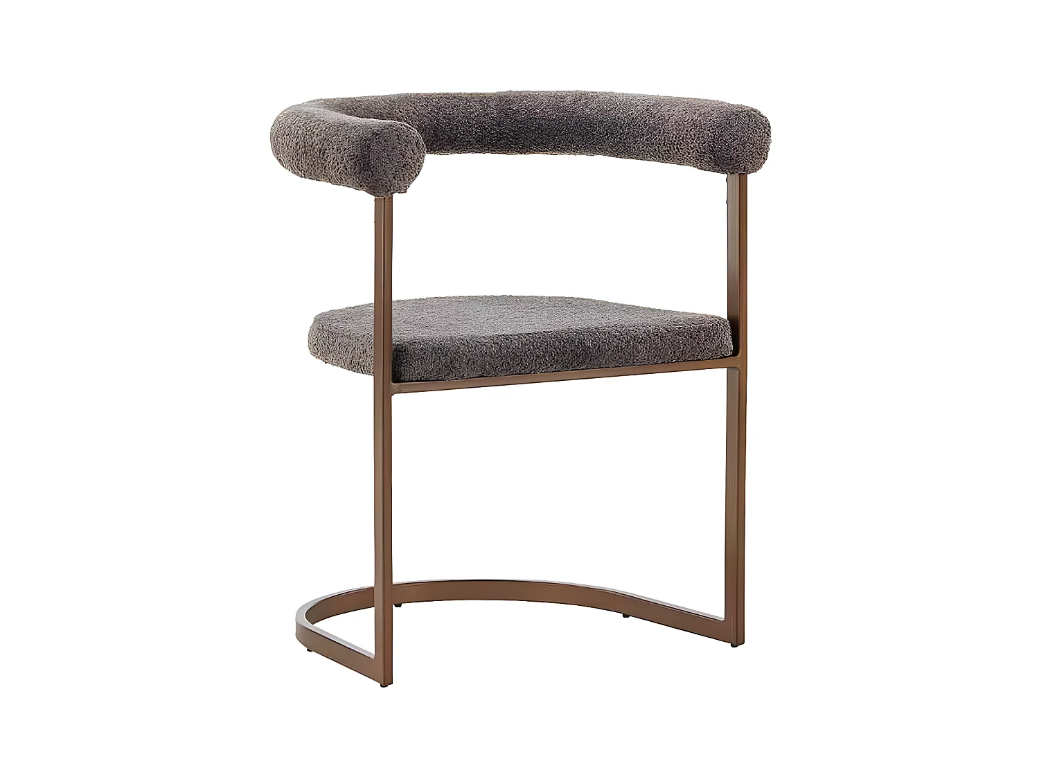 Chaise en tissu bouclette et acier marron Morning