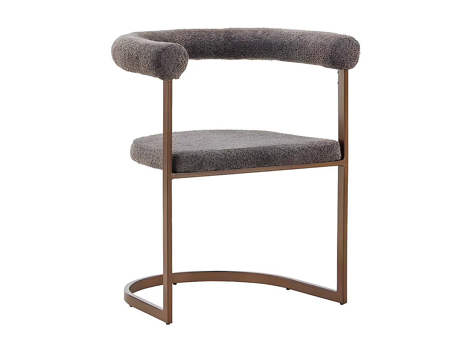 Chaise en tissu bouclette et acier marron Morning (Lot de 2)