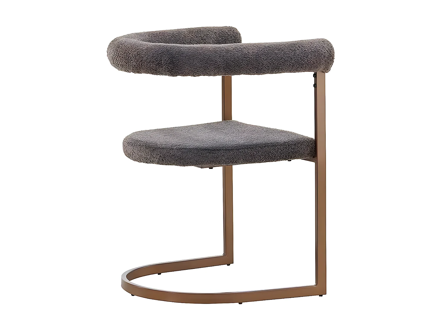 Chaise en tissu bouclette et acier marron Morning (Lot de 2)