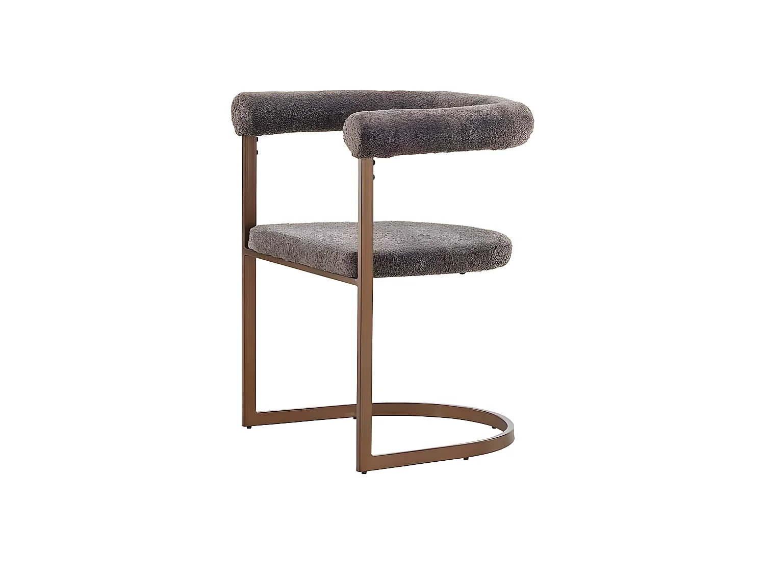 Chaise en tissu bouclette et acier marron Morning (Lot de 2)