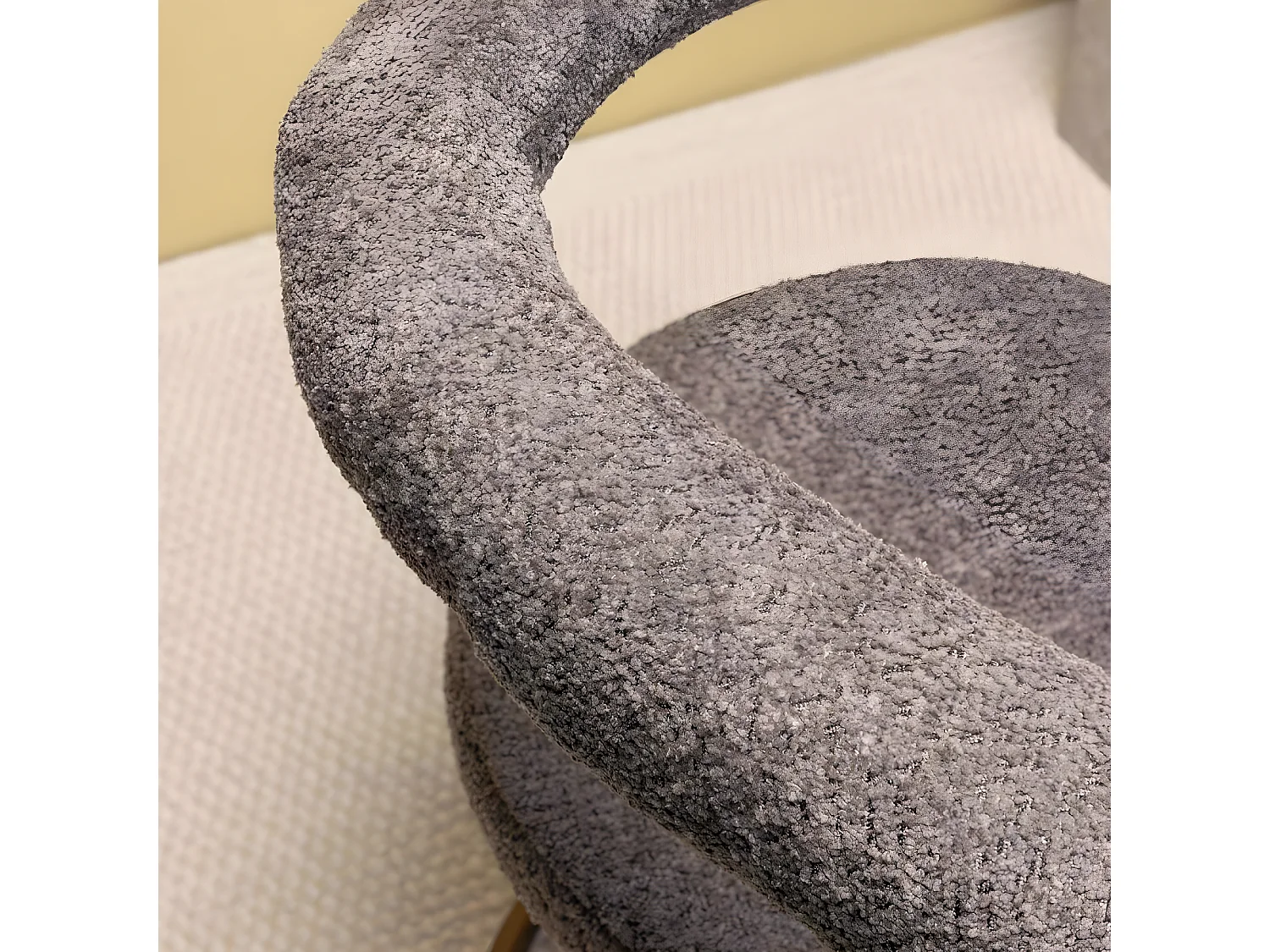 Chaise en tissu bouclette et acier marron Morning (Lot de 2)