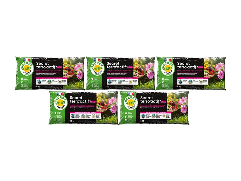 Terreau bio actif 40 litres Lot de 5