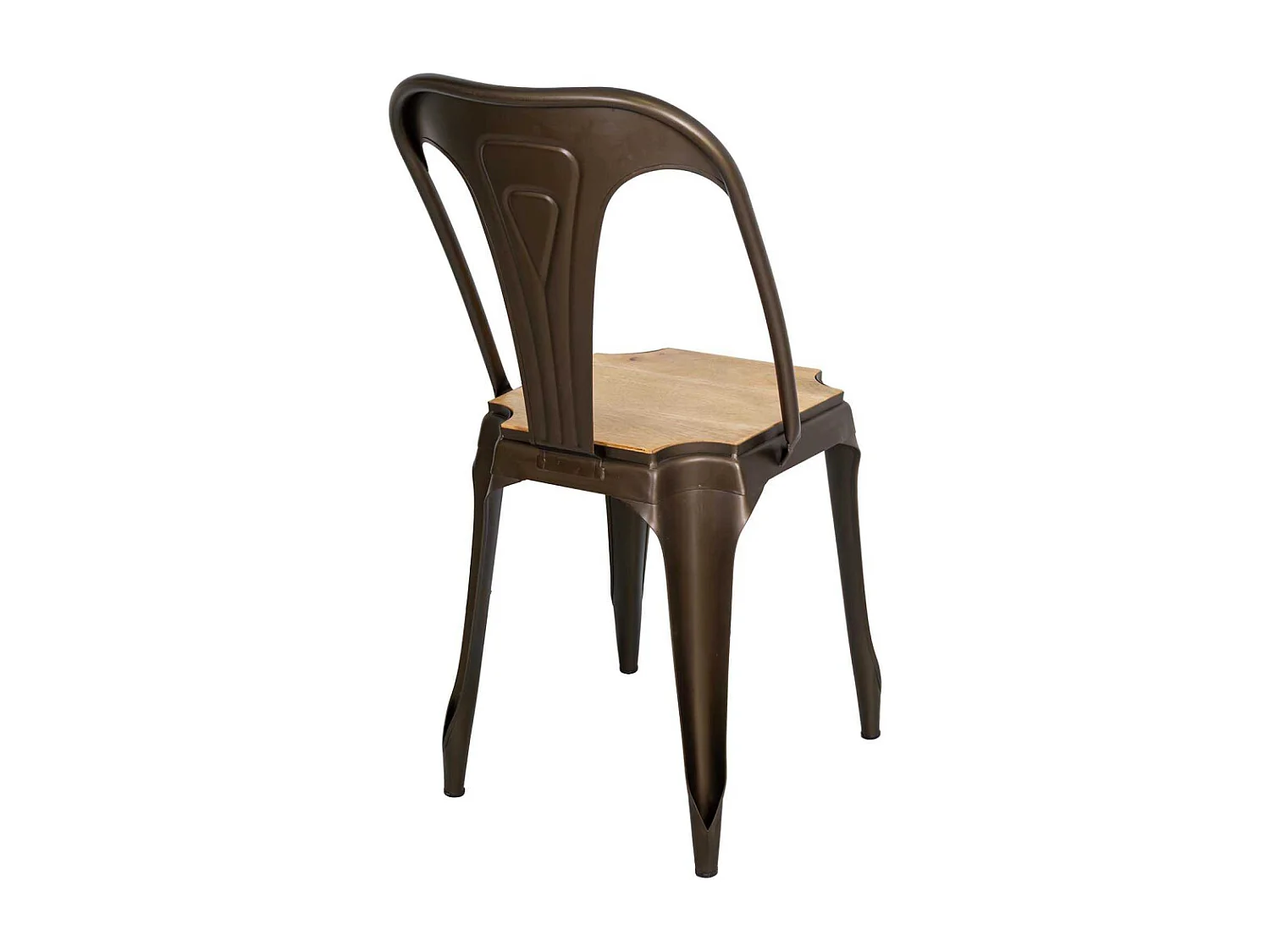 Chaise en métal assise en manguier Antique