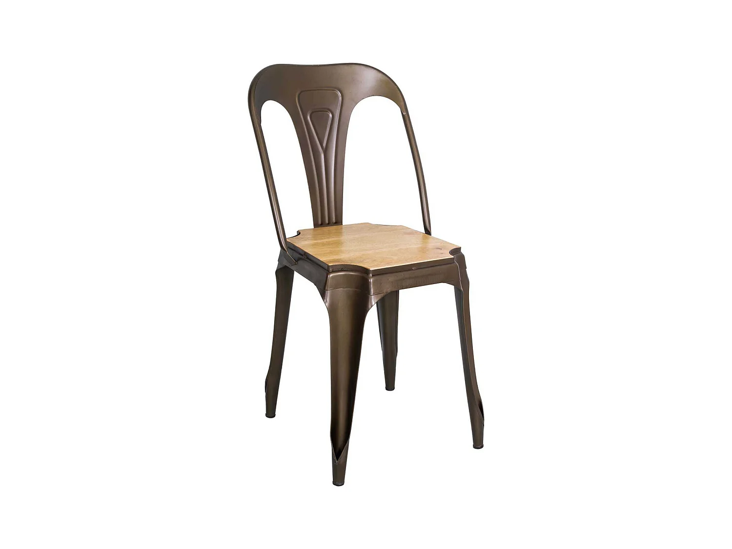 Chaise en métal assise en manguier Antique