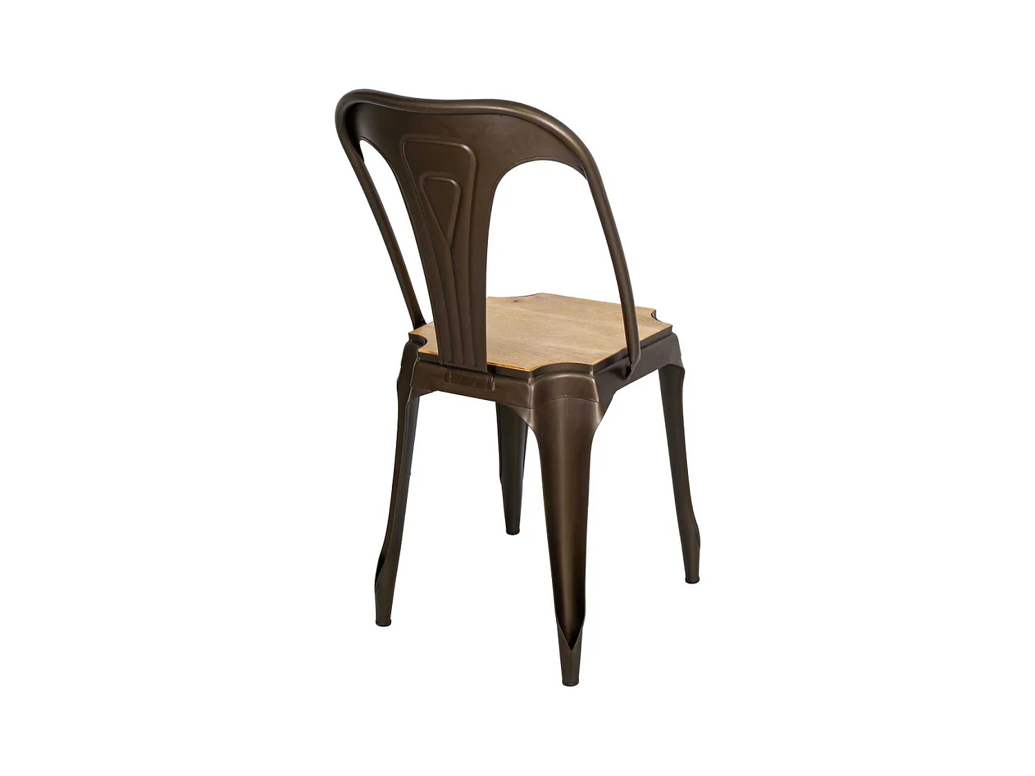 Chaise en métal assise en manguier Antique