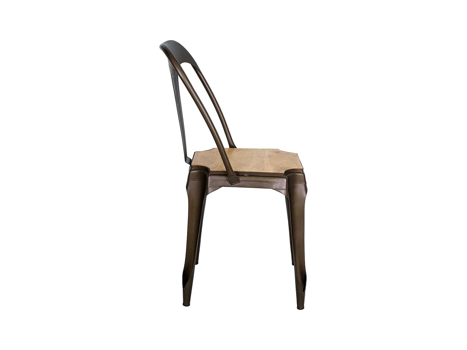 Chaise en métal assise en manguier Antique