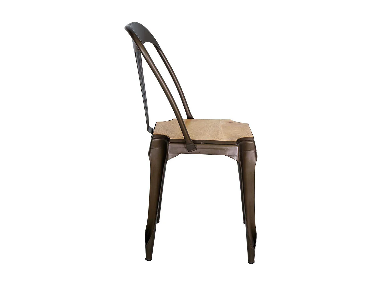 Chaise en métal assise en manguier Antique