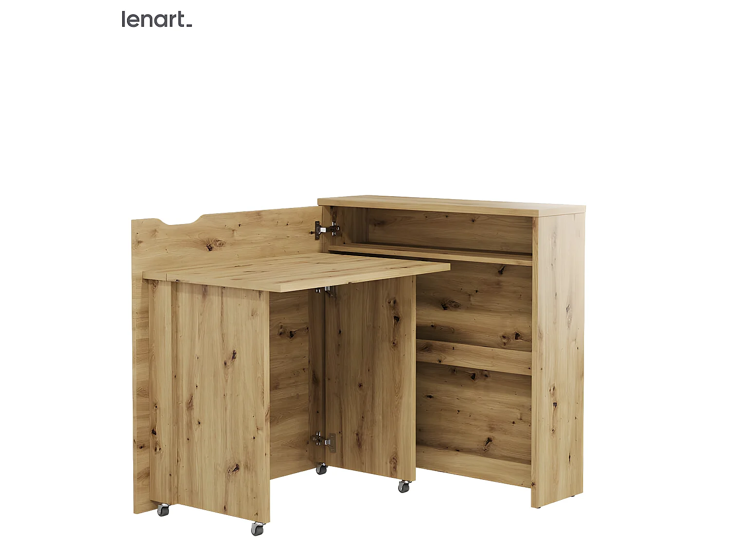 Lenart Scrivania estensibile con ripostiglio WORK CONCEPT SLIM CW02 L Sinistra 90 cm rovere artigianale