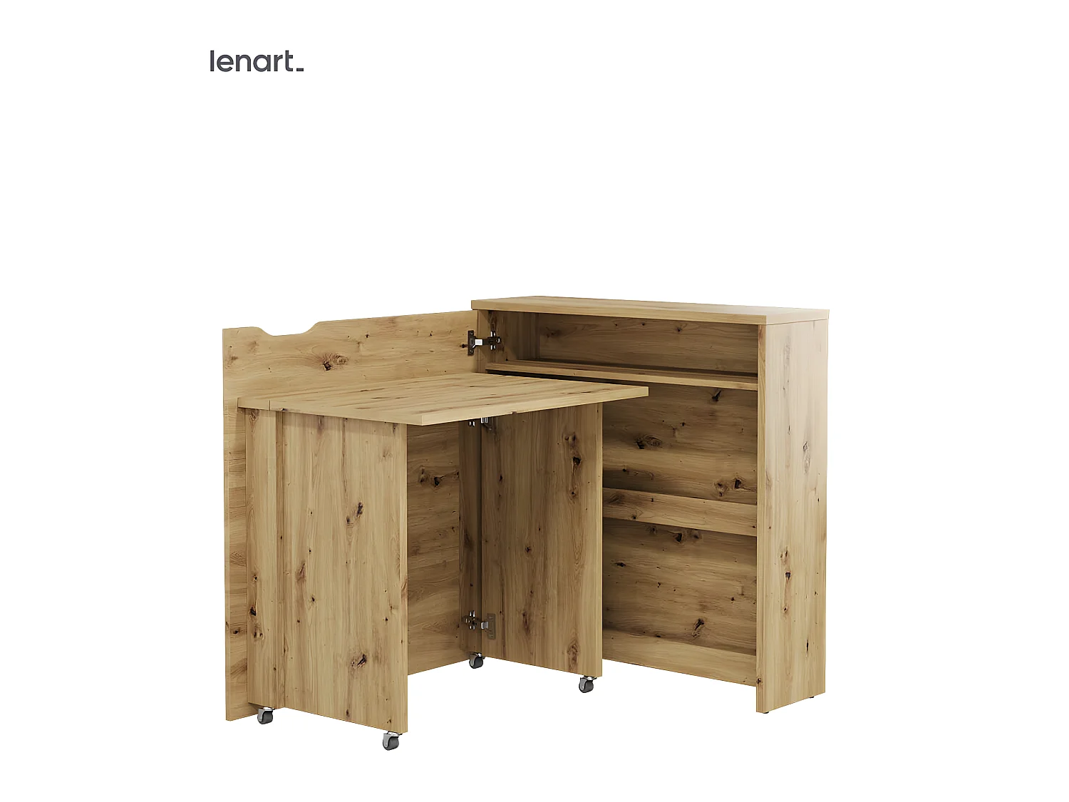 Lenart Bureau extensible avec rangement WORK CONCEPT SLIM CW02 L Gauche 90 cm chêne artisan
