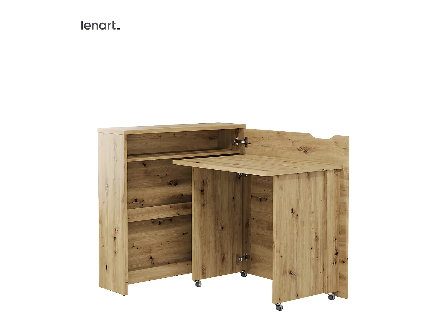Lenart Bureau extensible avec rangement WORK CONCEPT SLIM CW02 P Droit 90 cm chêne artisan