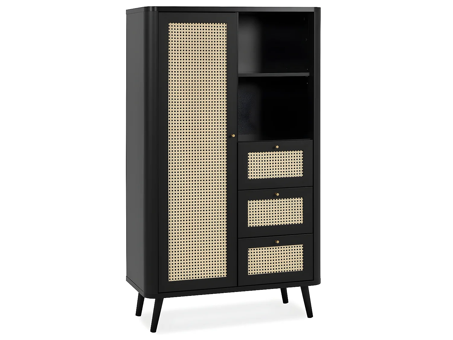 Comò alto a 1 anta e 3 cassetti KUTA - H141 cm