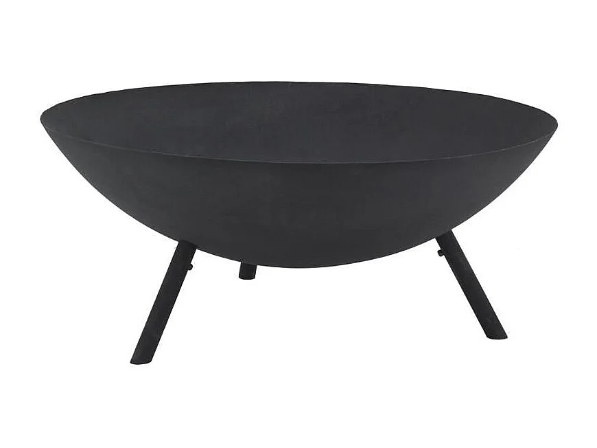 Brasero en métal noir sur pieds