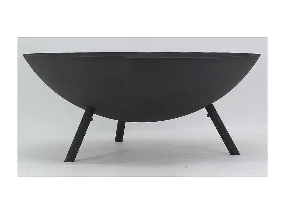 Brasero en métal noir sur pieds