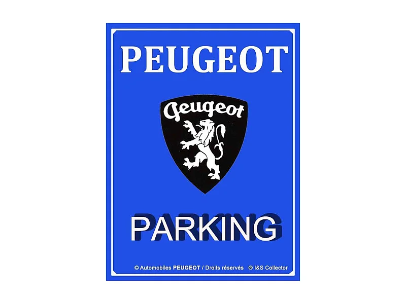 Plaque décorative en métal en relief 40 x 30 cm Peugeot Parking