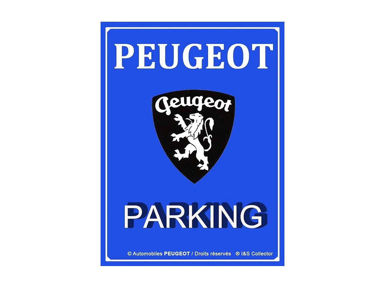 Plaque décorative en métal en relief 40 x 30 cm Peugeot Parking