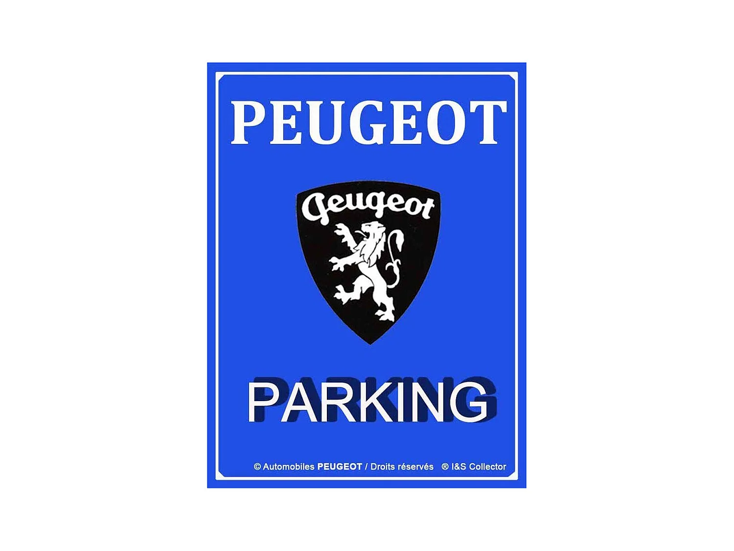 Plaque décorative en métal en relief 40 x 30 cm Peugeot Parking