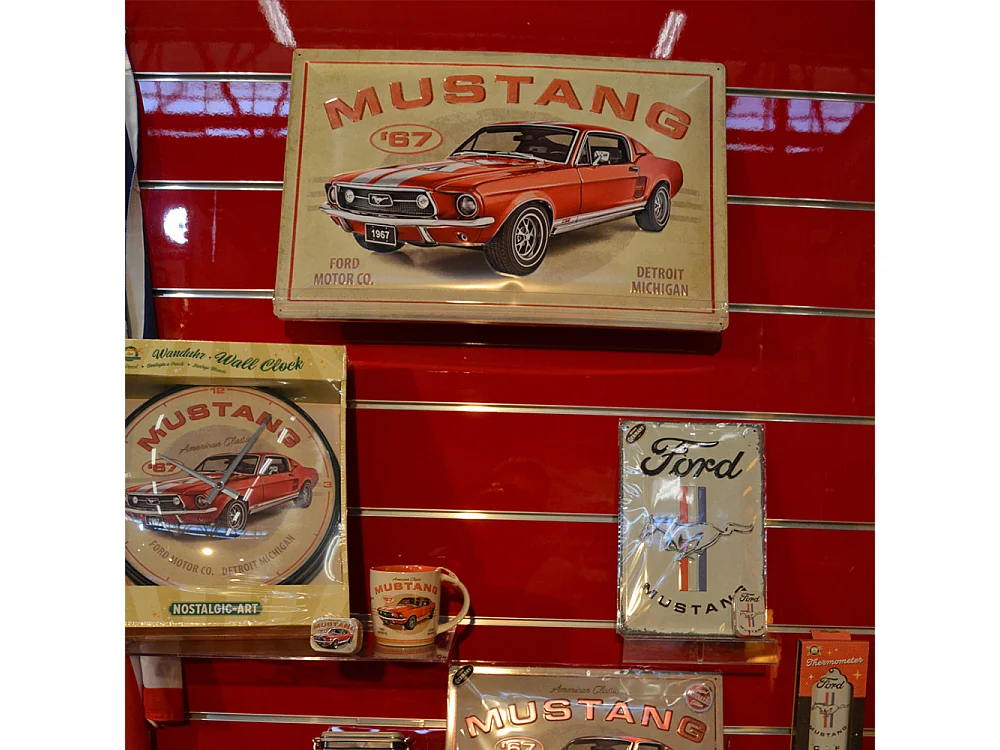 Plaque décorative en métal en relief 40 x 60 cm Ford Mustang GT 1967