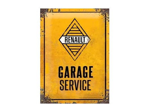 Plaque décorative en métal en relief 30 x 20 cm Renault Garage Service