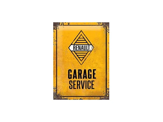 Plaque décorative en métal en relief 30 x 20 cm Renault Garage Service