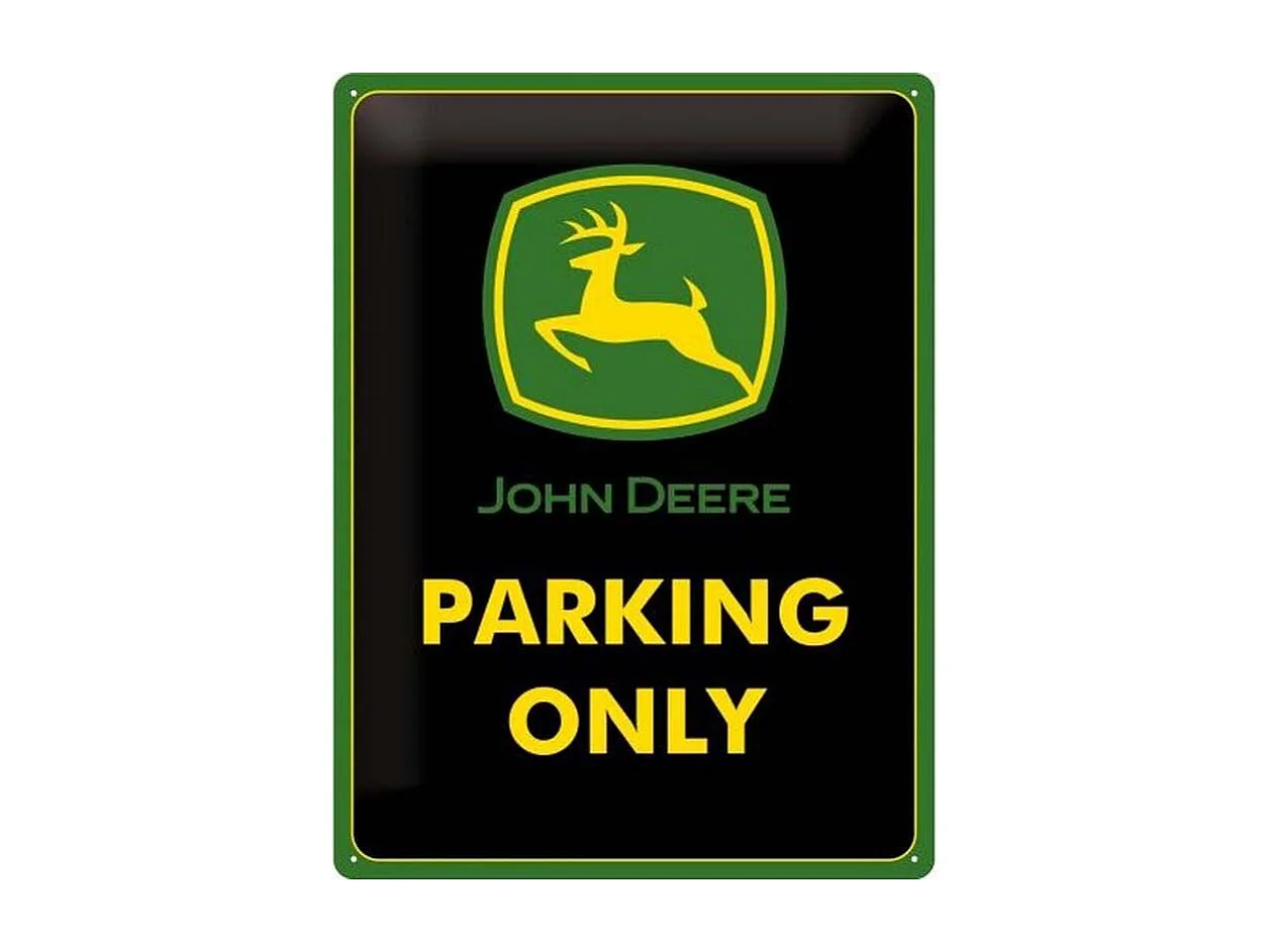 Plaque décorative en métal en relief 40 x 30 cm John Deere Parking Only