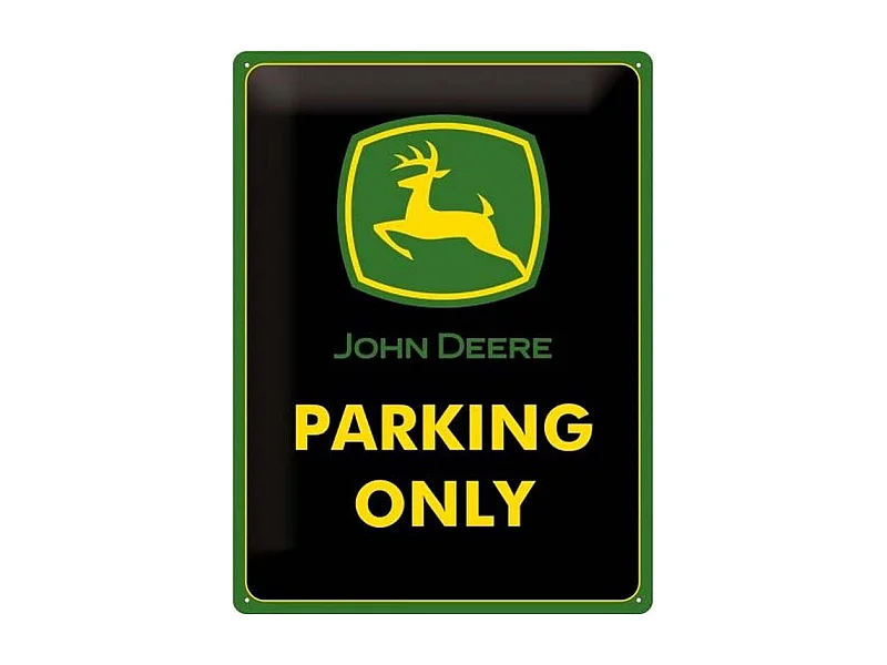 Plaque décorative en métal en relief 40 x 30 cm John Deere Parking Only