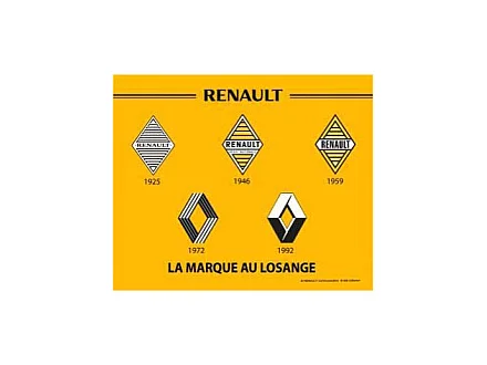 Plaque décorative en métal en relief 30 x 20 cm Renault Logos