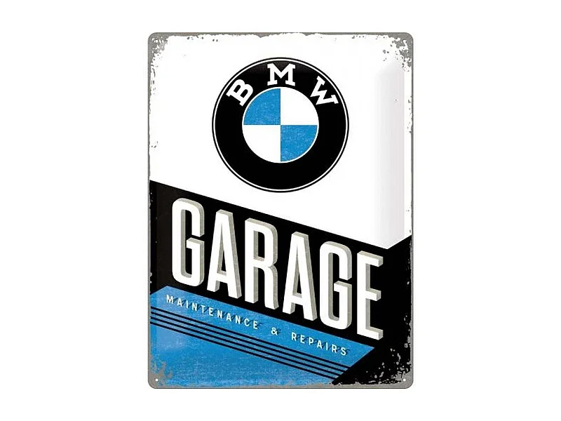 Plaque décorative en métal en relief 40 x 30 cm BMW Garage
